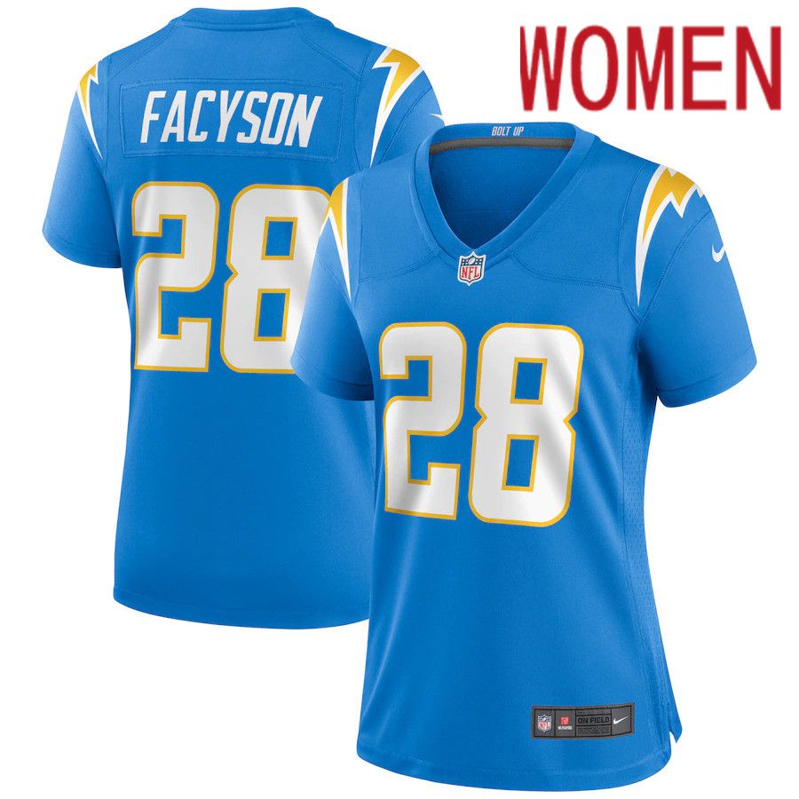 Women Los Angeles Chargers #28 Brandon Facyson Nike Powder Blue Game NFL Jersey